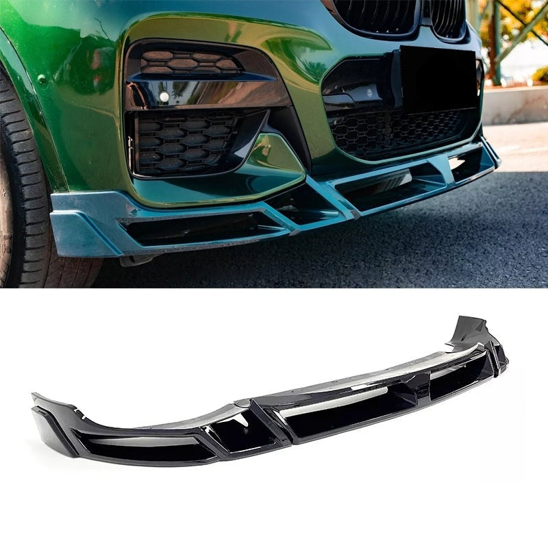 Aftermarket Carbon Fiber G02 ABS Plastic Gloss Black Front Lip – Fits BMW G01, G02