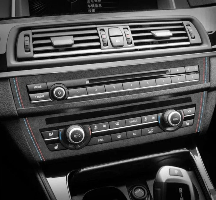 Aftermarket F10 / F18 Alcantara / Carbon Fiber Leather Center Console Cover Trim – BMW Compatible