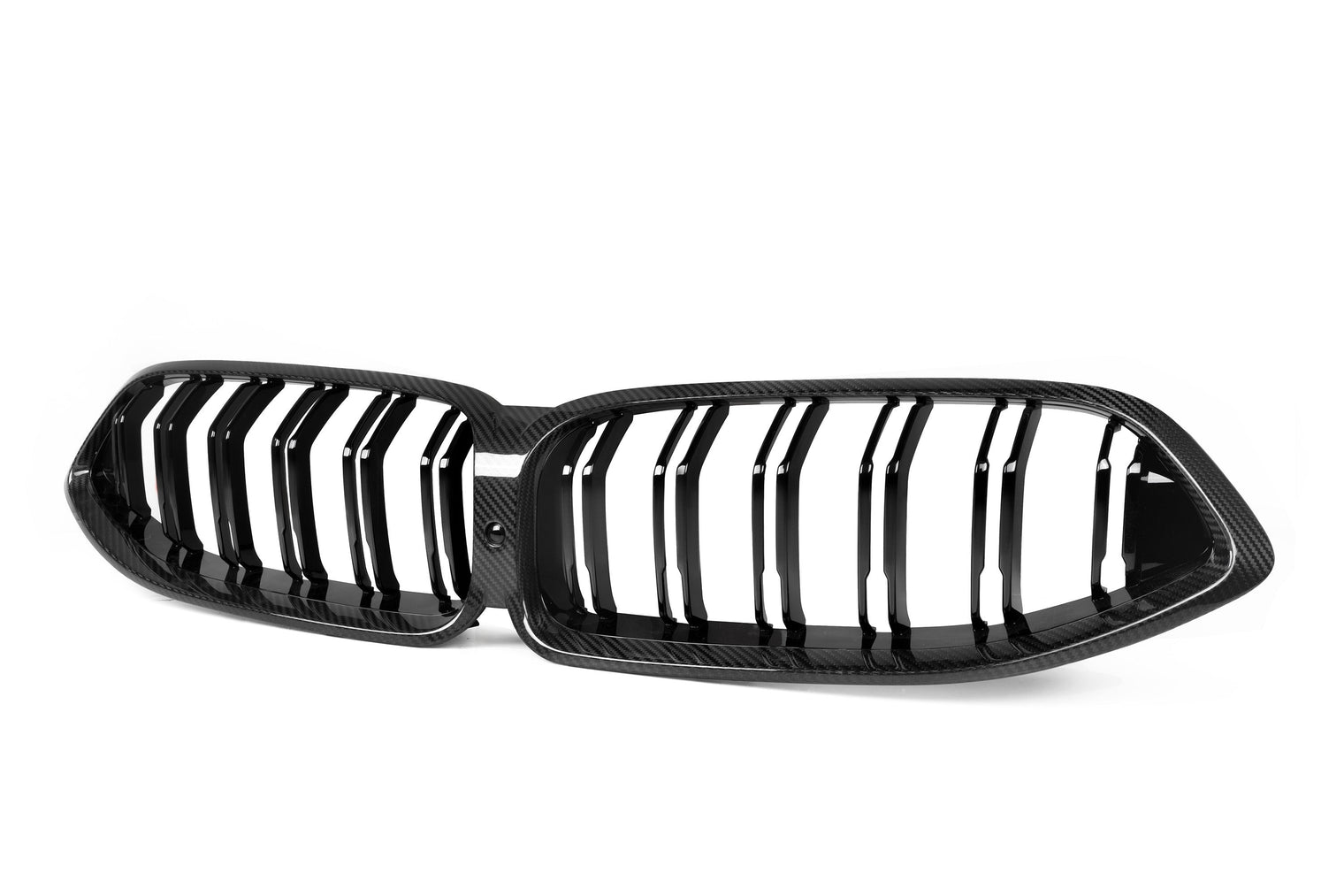 Aftermarket F91 / F92 / F93 / G16 Dry Carbon Fiber / Carbon Style Double Slat Grille – Fits BMW G14, G15, G16