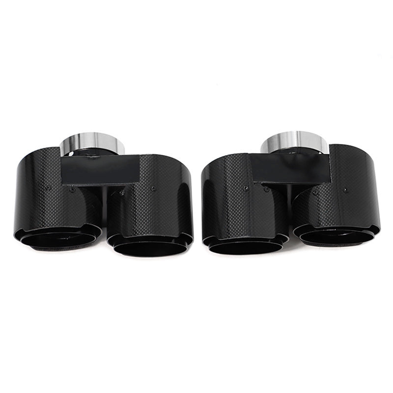 Aftermarket Carbon Fiber G42 M Performance Quad Exhaust Tips – Fits BMW G20, G22, G42