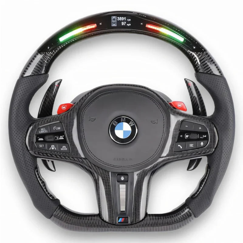 Custom LED Carbon Fiber Steering Wheel for BMW G Chassis & F Chassis