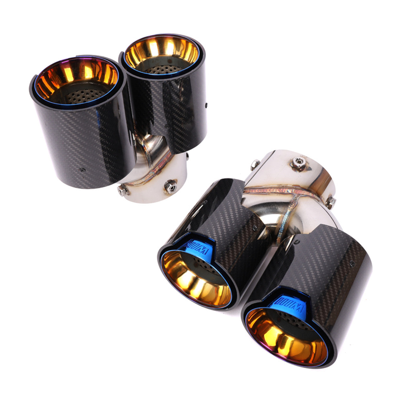 Aftermarket Carbon Fiber G42 M Performance Quad Exhaust Tips for M240i / M340i / M440i BMW – Fits BMW G20, G22, G42