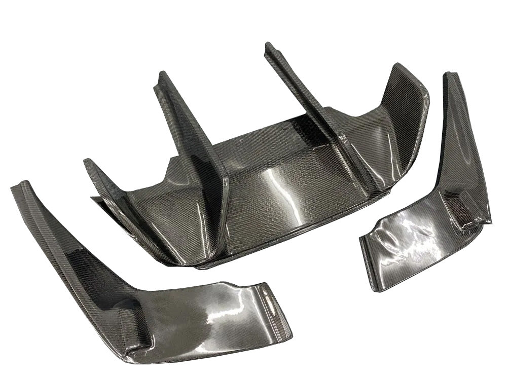 BMW F06 / F12 / F13 3 Piece Fd Style Carbon Fiber Diffuser