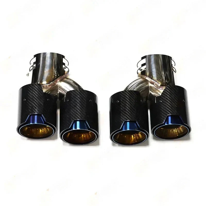 Aftermarket Carbon Fiber M Performance Quad Exhaust Tips w/ Clamp for M240i / M340i / M440i BMW – BMW Compatible