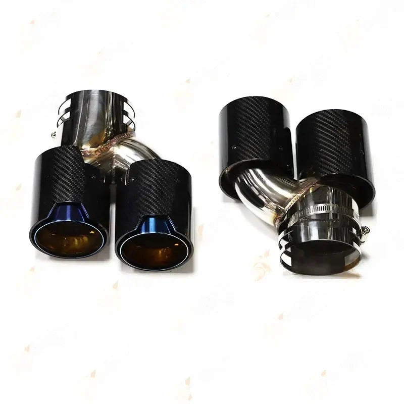 Aftermarket Carbon Fiber M Performance Quad Exhaust Tips w/ Clamp for M240i / M340i / M440i BMW – BMW Compatible