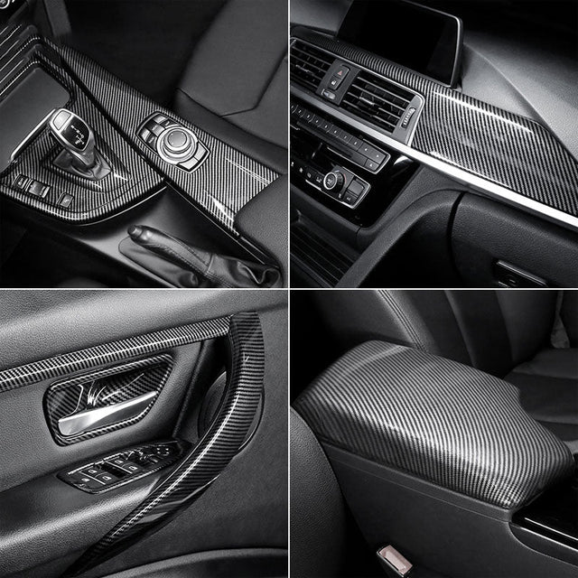 Aftermarket F30 / F31 / F32 / F35 20 Pcs Carbon Fiber Style ABS Plastic Interior Trim – BMW Compatible