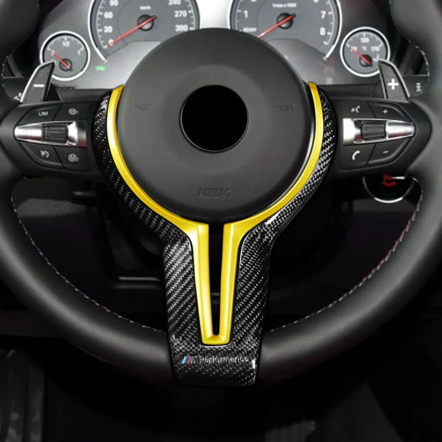 Aftermarket M Sport Carbon Fiber Steering Wheel Cover Trim for F Chassis BMW 1 2 3 4 5 6 7 Series – BMW Compatible