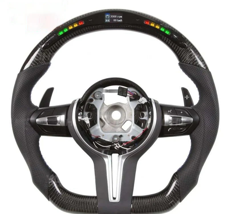 Aftermarket Custom Led Carbon Fiber Steering Wheel for F Chassis – BMW Compatible