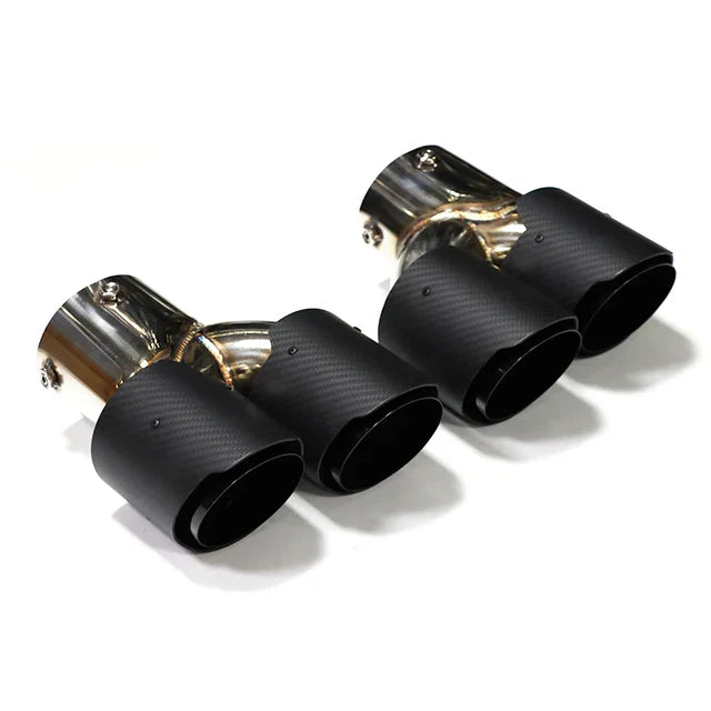 Aftermarket Carbon Fiber G42 M Performance Quad Exhaust Tips for M240i / M340i / M440i BMW – Fits BMW G20, G22, G42