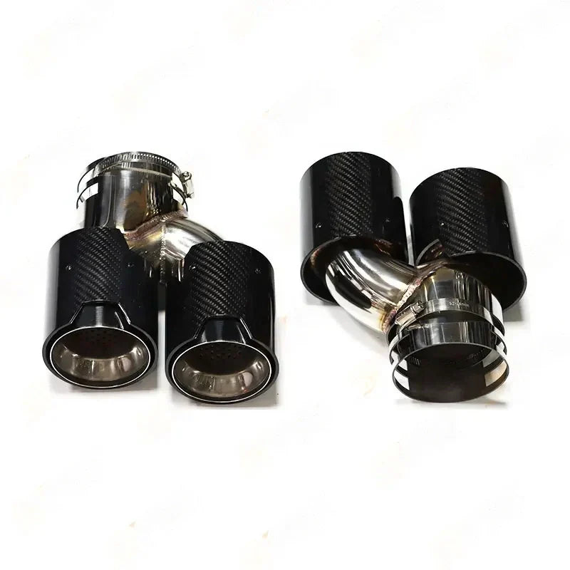 Aftermarket Carbon Fiber M Performance Quad Exhaust Tips w/ Clamp for M240i / M340i / M440i BMW – BMW Compatible