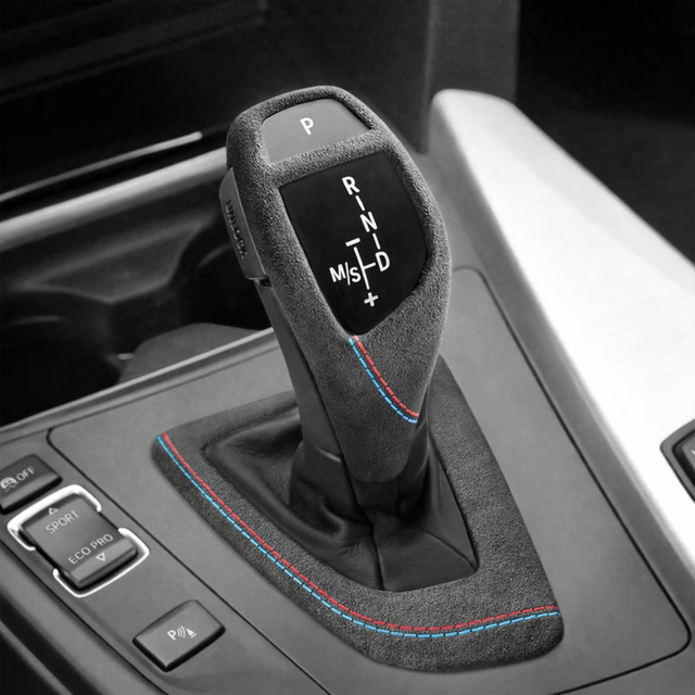BMW F20 / F21 / F22 / F23 Alcantara Interior Gear Shifter Cover Trim W/ Stitching