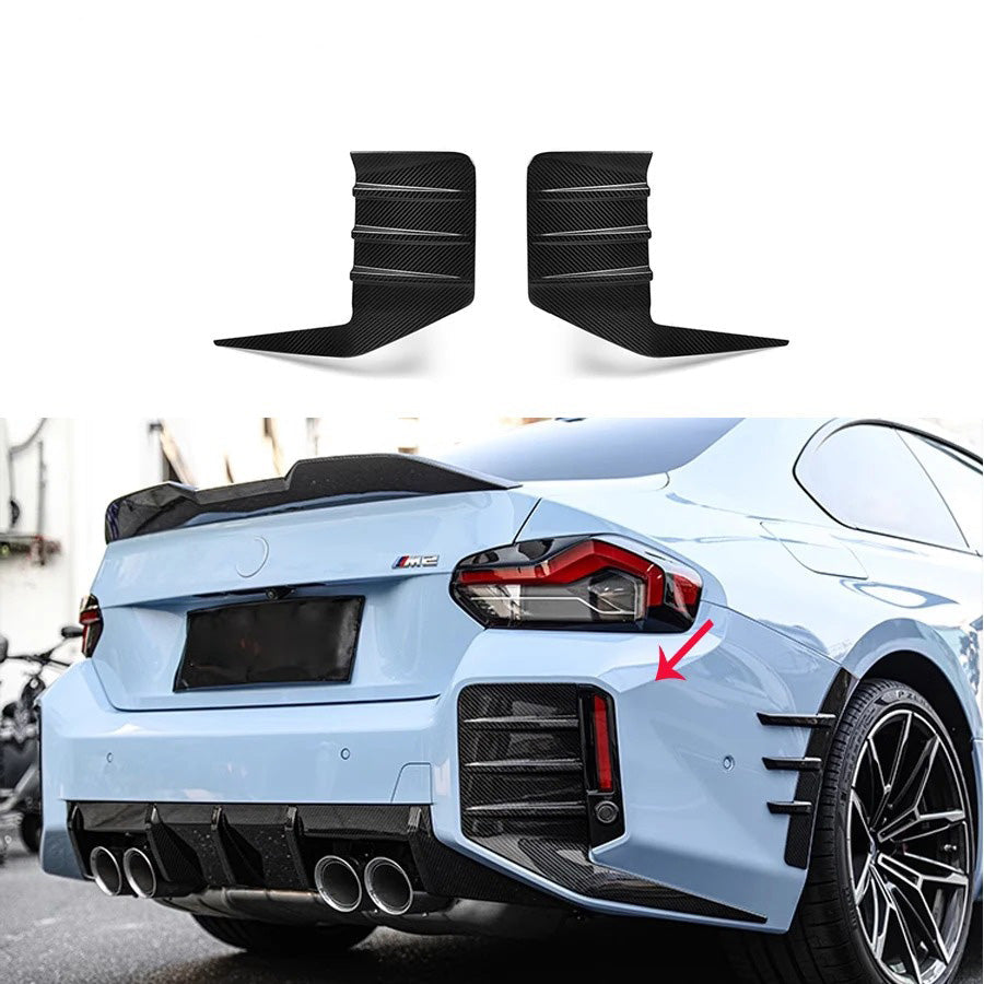 BMW G87 Dry Carbon Fiber Rear Bumper Side Air Vent Trim