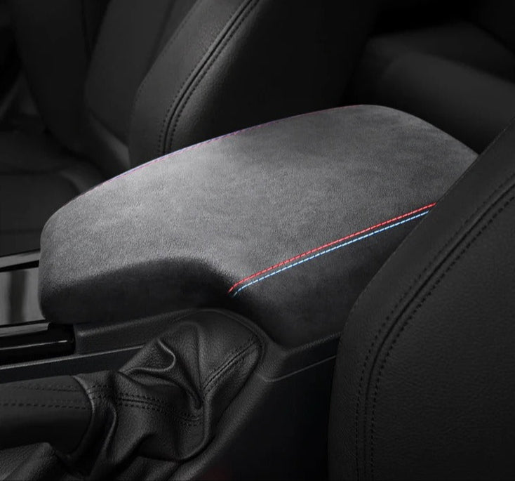 Aftermarket F30 / F32 / F34 / F36 Alcantara / Carbon Fiber Leather Armrest Interior Trim – BMW Compatible