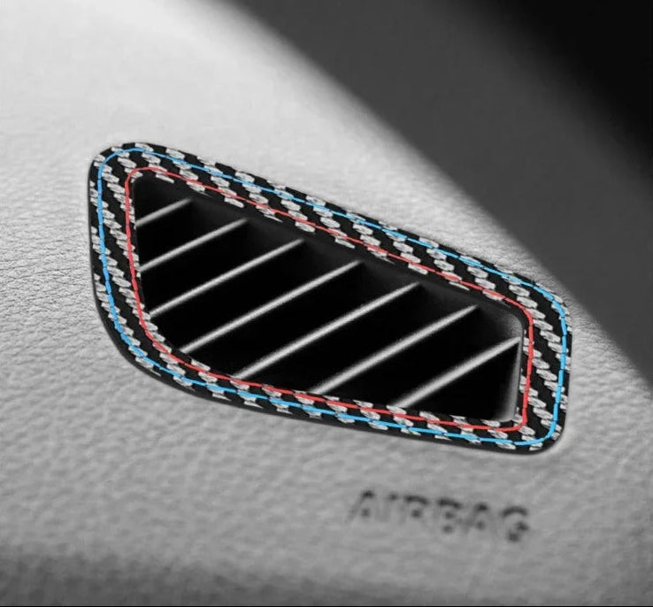 BMW F30 / F32 / F34 / F36 Alcantara / Carbon Fiber Leather Dashboard Vent Interior Trim