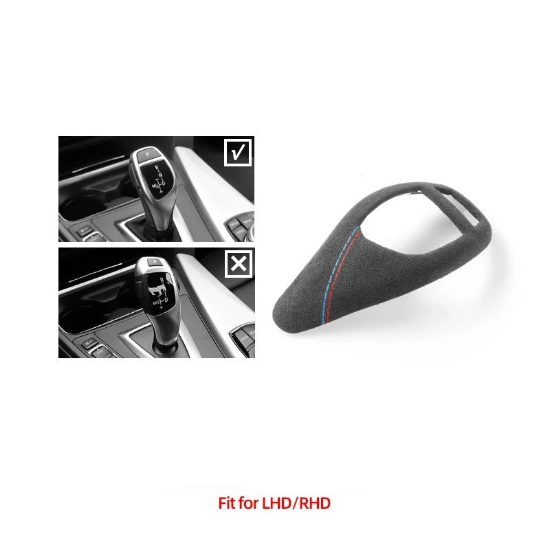 BMW F30 / F32 / F34 / F36 Alcantara / Carbon Fiber Leather Gear Shifter Interior Trim