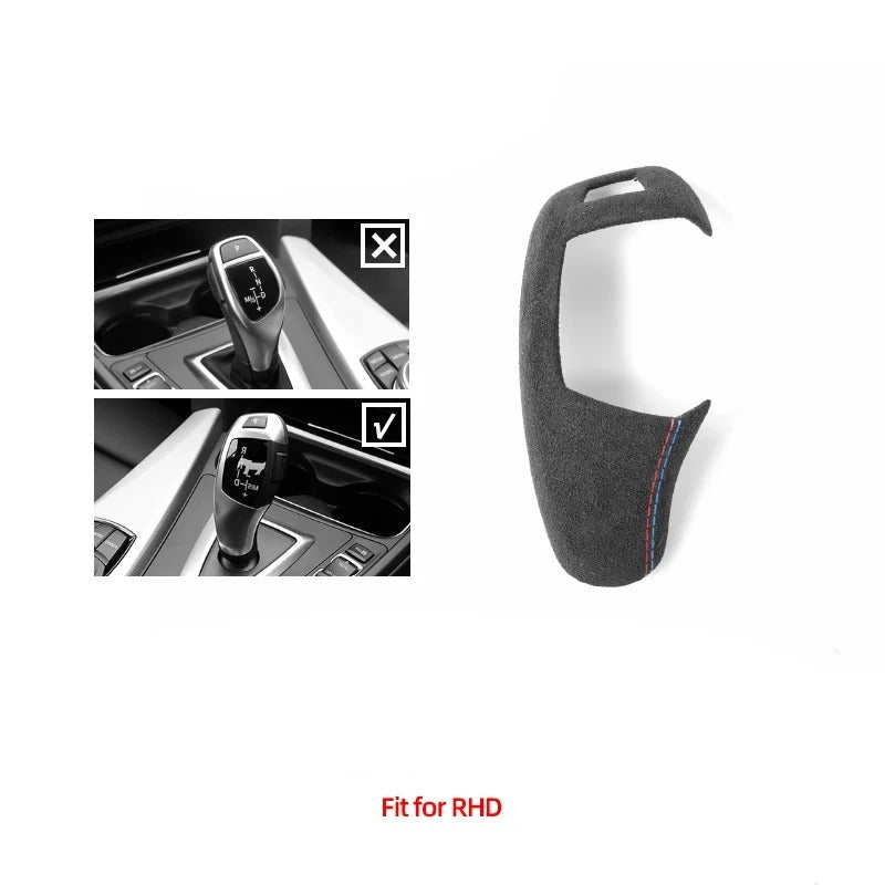 BMW F30 / F32 / F34 / F36 Alcantara / Carbon Fiber Leather Gear Shifter Interior Trim