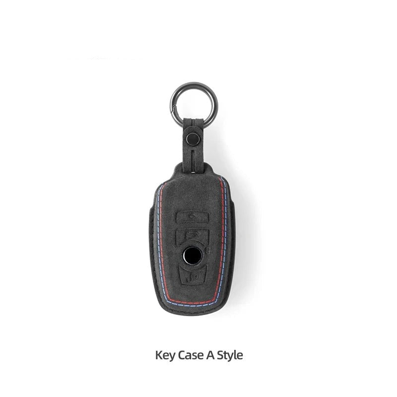 Aftermarket Carbon Fiber F10 / F22 / F30 / F32 / G42 Alcantara Key Case / Keychain – Fits BMW G20, G22, G42