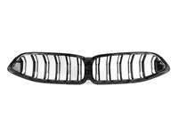 Aftermarket F91 / F92 / F93 / G16 Dry Carbon Fiber / Carbon Style Double Slat Grille – Fits BMW G14, G15, G16