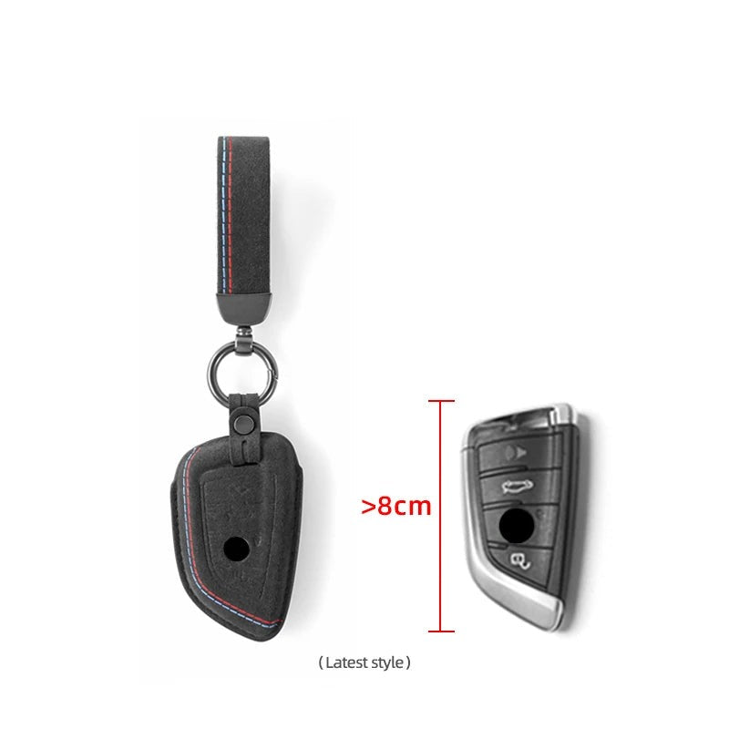 Aftermarket Carbon Fiber F10 / F22 / F30 / F32 / G42 Alcantara Key Case / Keychain – Fits BMW G20, G22, G42