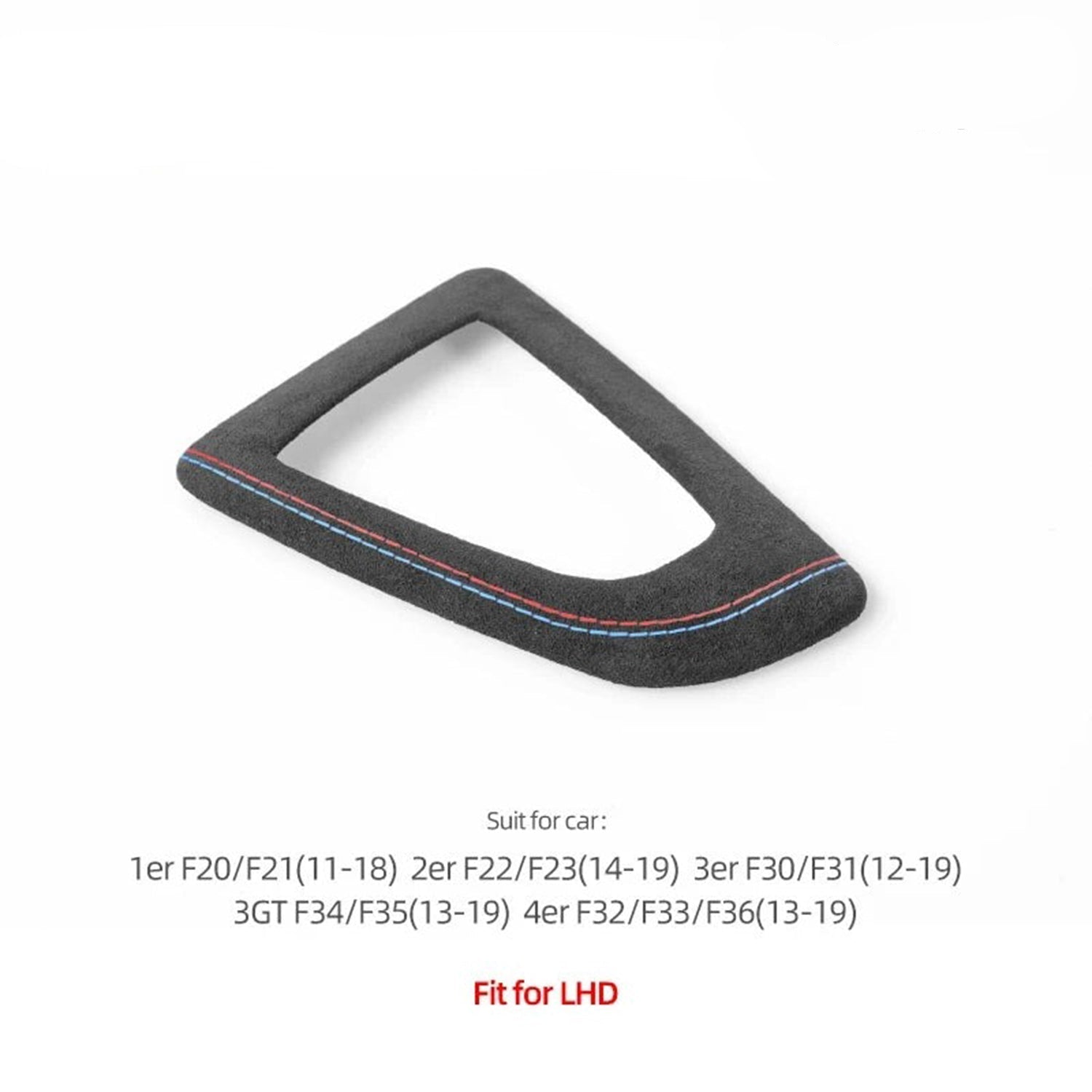 BMW F20 / F21 / F22 / F23 Alcantara Interior Gear Shifter Cover Trim W/ Stitching