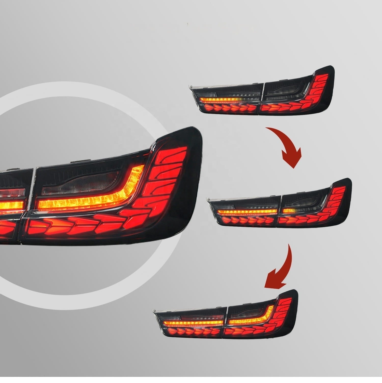 Aftermarket Carbon Fiber G80 Gts Style Oled Tail Lights – Fits BMW G20, G28, G80