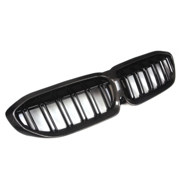 Aftermarket Carbon Fiber Double Slat Front Grille – Fits BMW G20, G28