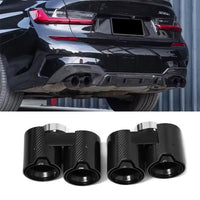 Aftermarket Carbon Fiber G42 M Performance Quad Exhaust Tips – Fits BMW G20, G22, G42