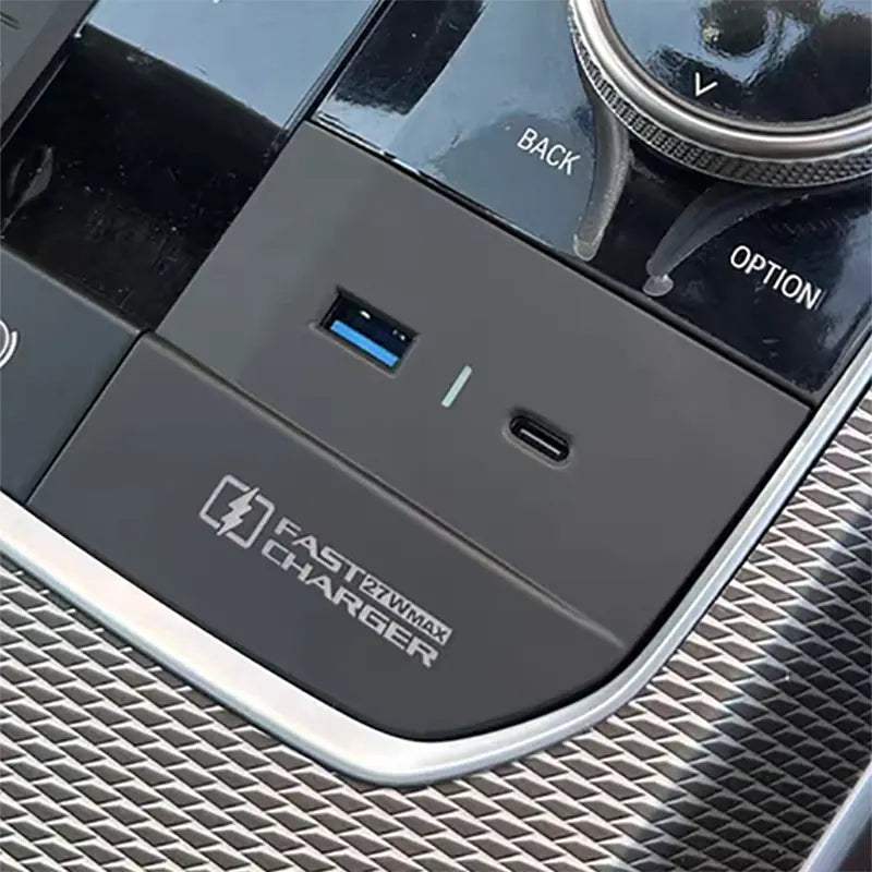 Aftermarket Carbon Fiber F90 / G87 Usb Center Console Charger Insert – Fits BMW G01, G02, G03, G05, G06, G20, G22, G30, G42, G60, G80, G82, G87