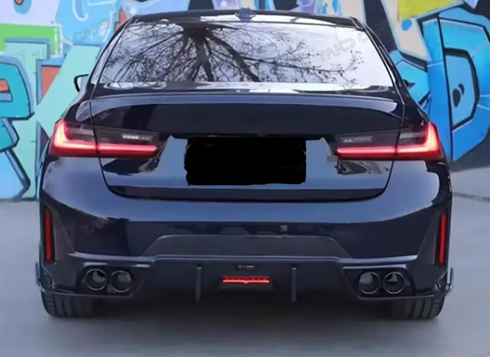 Aftermarket Dry Carbon Fiber or ABS Plastic Led Rear Diffuser – Fits BMW G20