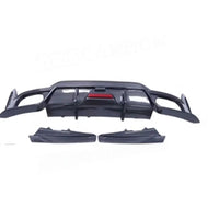 BMW G20 Dry Carbon Fiber or ABS Plastic Led Rear Diffuser