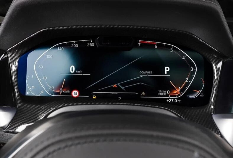 Aftermarket ABS Plastic Carbon Fiber Style Instrument Cluster Frame Interior Trim – Fits BMW G20