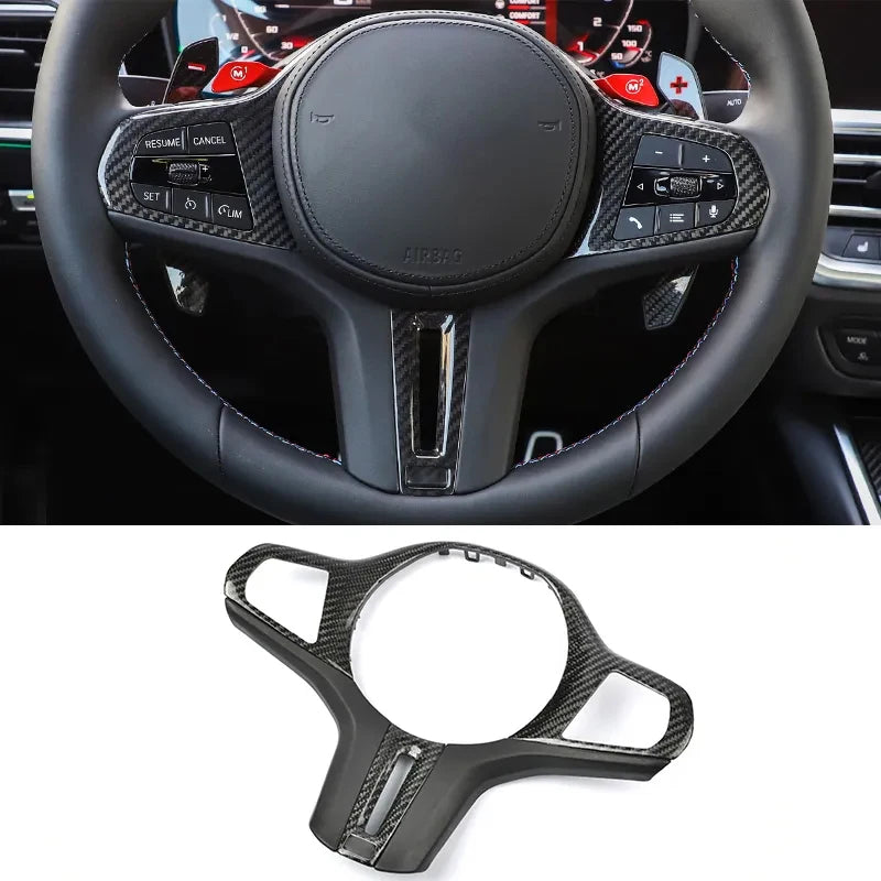BMW F92 / F97 / F98 / G14 / G15 / G16 / G20 / G22 / G30 / G42 / G60 / G82 / G87 / G90 Carbon Fiber Steering Wheel Trim for G Chassis 2 3 4 5 7 8 Series M2 M3 M4 M5 M8 X3m X4m X5m X6m