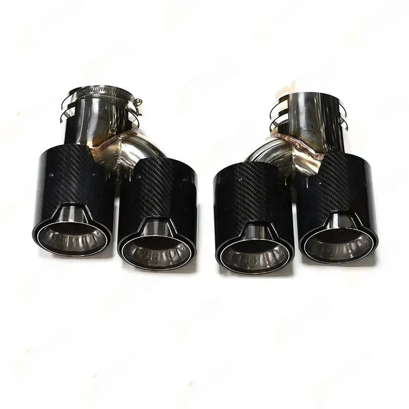 Aftermarket Carbon Fiber M Performance Quad Exhaust Tips w/ Clamp for M240i / M340i / M440i BMW – BMW Compatible