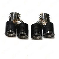 Aftermarket Carbon Fiber M Performance Quad Exhaust Tips w/ Clamp for M240i / M340i / M440i BMW – BMW Compatible