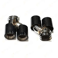 Aftermarket Carbon Fiber M Performance Quad Exhaust Tips w/ Clamp for M240i / M340i / M440i BMW – BMW Compatible