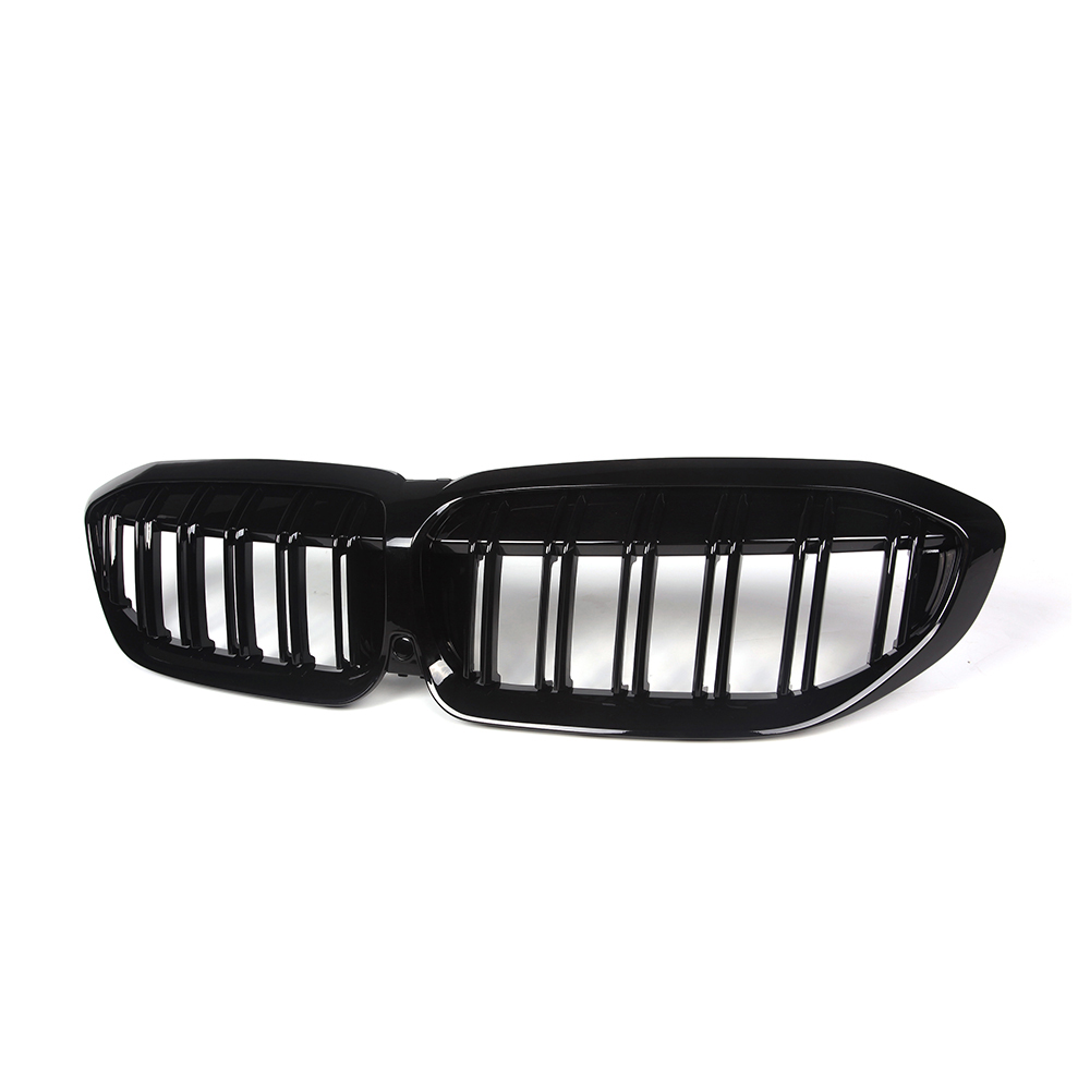 Aftermarket Carbon Fiber G28 ABS Double Slat Gloss Black Front Grille – Fits BMW G20, G28