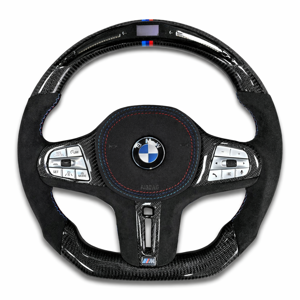 Aftermarket Custom LED Carbon Fiber Steering Wheel for BMW G Chassis & F Chassis – BMW Compatible